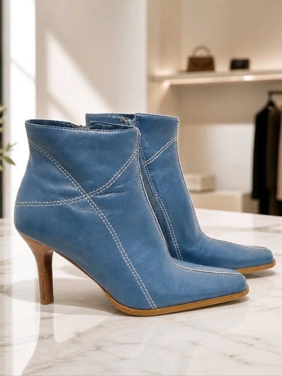 Diba Shoes - Vintage Diba Remy Teal Leather Ankle Boots